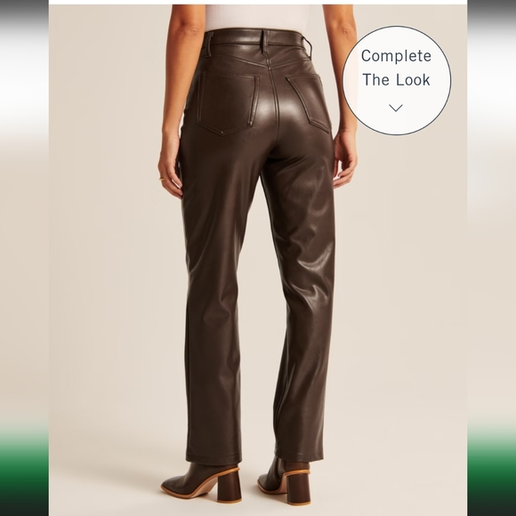 Abercrombie & Fitch size 28 Vegan Leather Brown Pants - Picture 4 of 9
